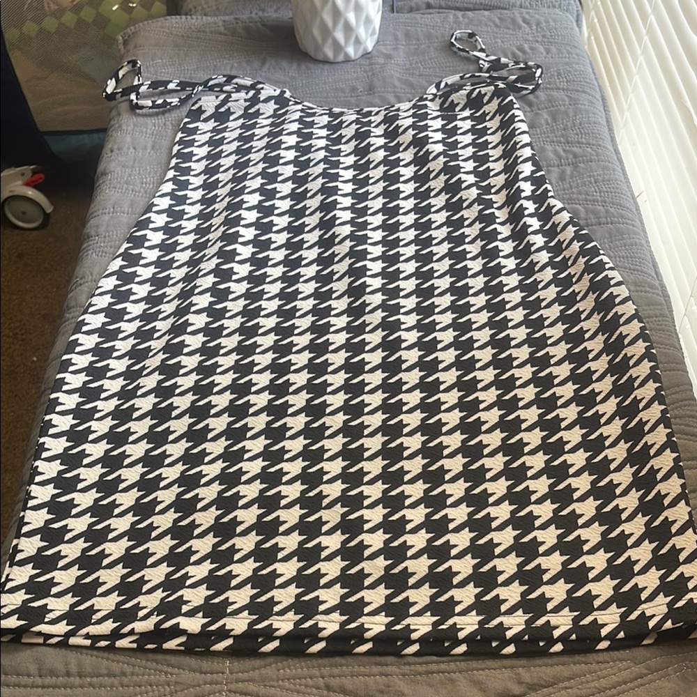 Black and White Houndstooth Dress